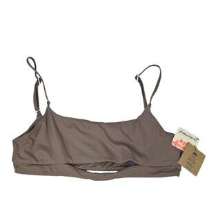 Free People Toast Swimwear Cut Out Bikini Top, Cocoa, Brown, Size Large